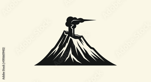 Volcano Eruption Silhouette, Smoke Plume, Natural Disaster, Earth Power