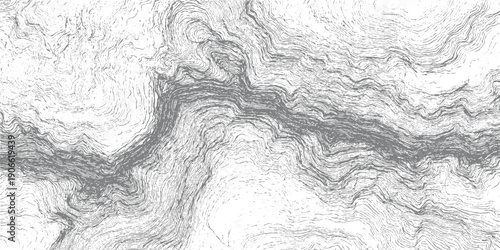 Dense grey contour lines forming a topographic map pattern on a white background