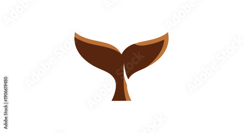 Whale Tail Silhouette, Marine Mammal Icon, Ocean Life Symbol