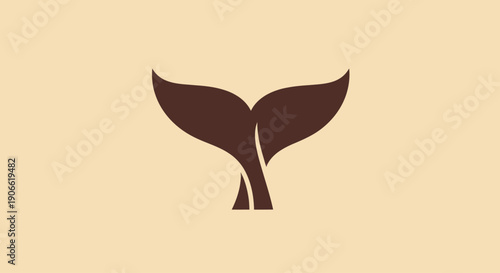 Whale Tail Silhouette Logo Design, Ocean Life Symbol, Minimalist Marine Animal Icon