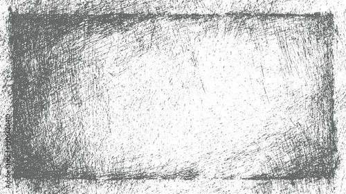 Textured grey rectangular frame with distressed scratches and speckles on white background