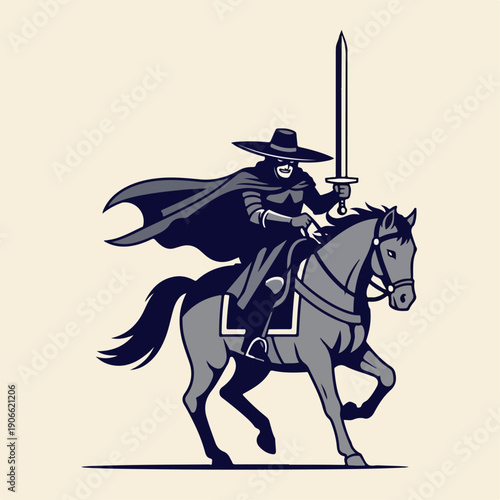 flat illustration of mounted soldiers