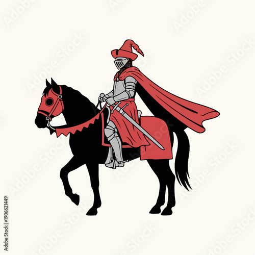 flat illustration of mounted soldiers
