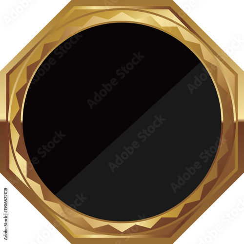 高級感のある幾何学フレーム　ブラック＆ゴールド