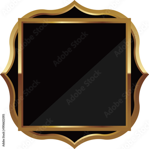 高級感のある幾何学フレーム　ブラック＆ゴールド