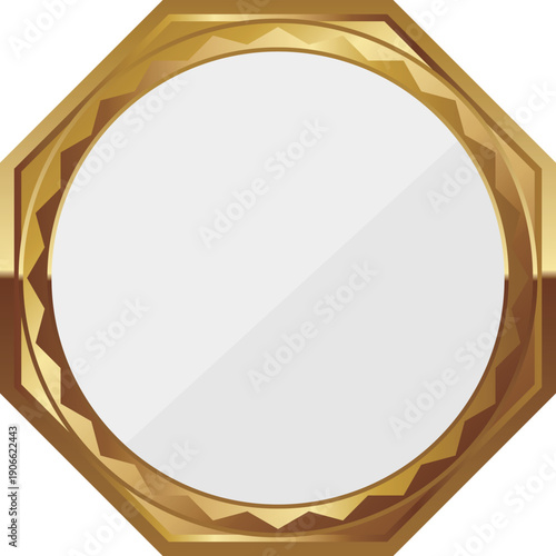 高級感のある幾何学フレーム　ホワイト＆ゴールド