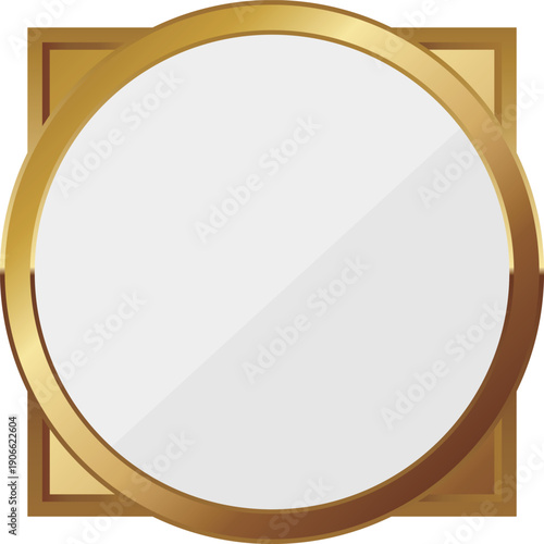 高級感のある幾何学フレーム　ホワイト＆ゴールド