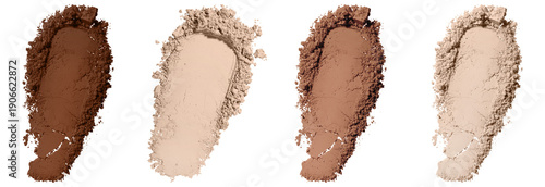 Bilde på lerret detailed close-up photograph of various cosmetic powder swatches, showcasing different foundation and bronzer shades