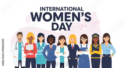 International women's day celebration with diverse professional group
