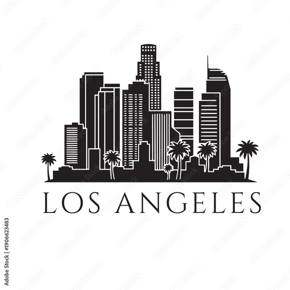 Fototapeta premium Los Angeles Skyline Silhouette Vector