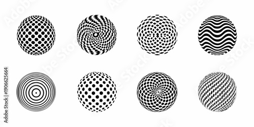 Optical illusions a collection of circular patterns in black and white