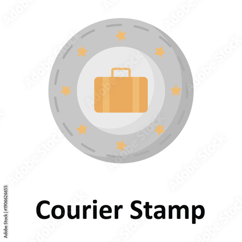 Courier Stamp Vector Icon which can easily modify or edit