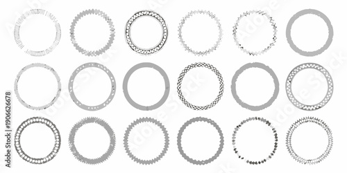 Arrangement of concentric circles with varying densities and shades