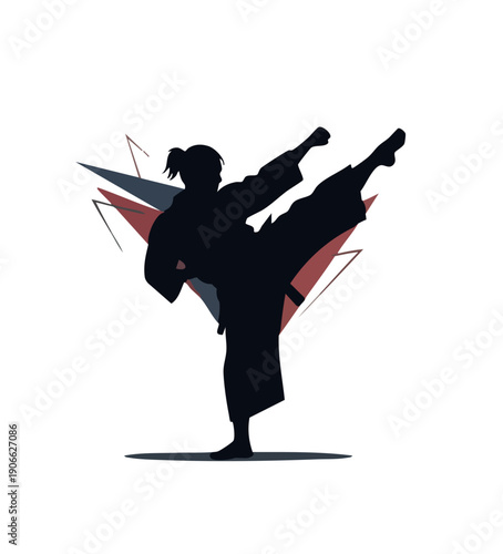illustration silhouette of Japanese martial arts
