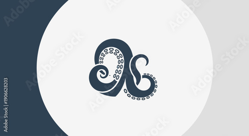 Stylized Octopus Tentacles Silhouette with Suction Cups