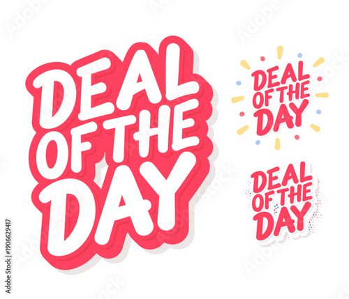 Deal of the Day vectir lettering sticker set