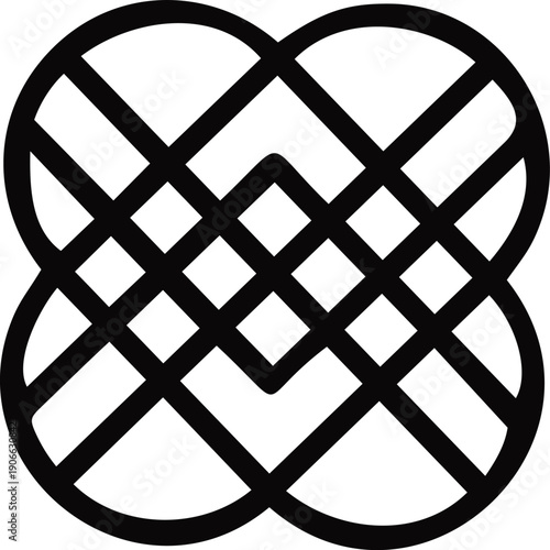 Abstract Geometric Heart Knot Symbol Vector Illustration.eps