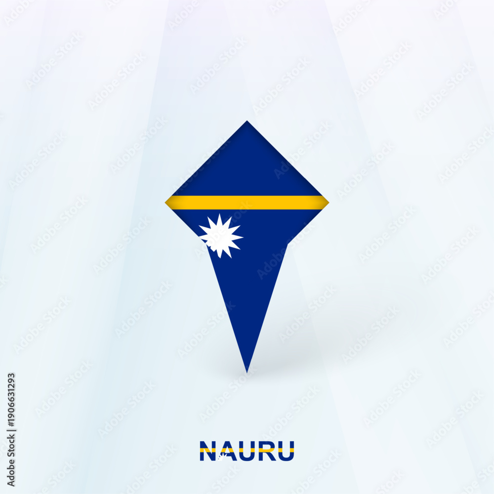 Obraz premium Nauru Flag Pin Icon with Geometric Design.