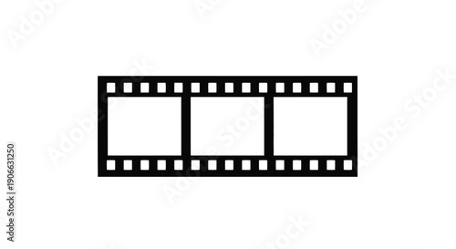 Simple black film strip illustration with four frame divisions