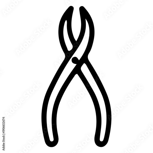 Pliers tool line icon vector