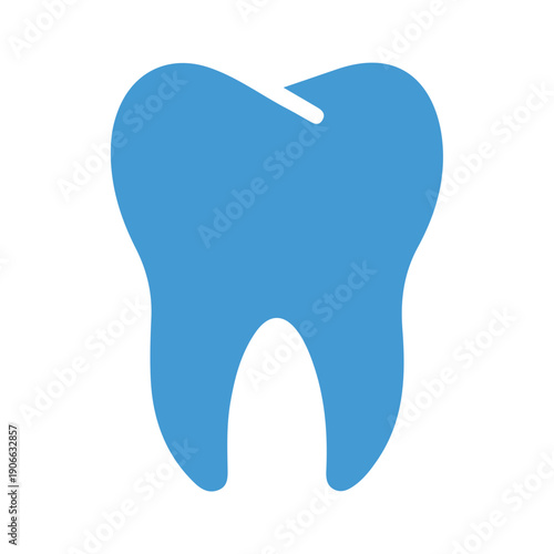 Blue Dental Tooth Flat Icon