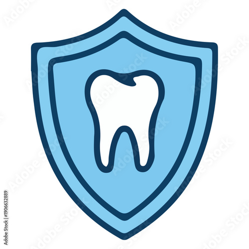 Dental protection shield vector icon
