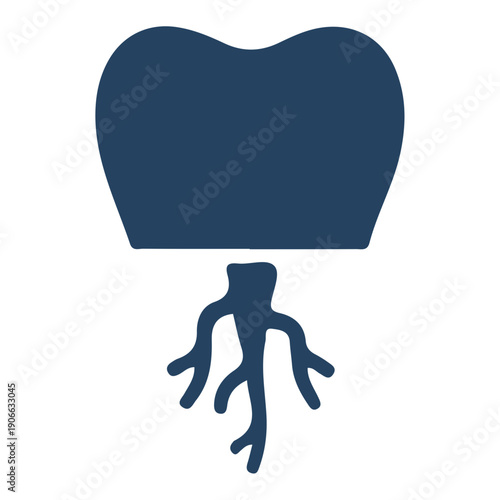 Dental molar tooth root icon