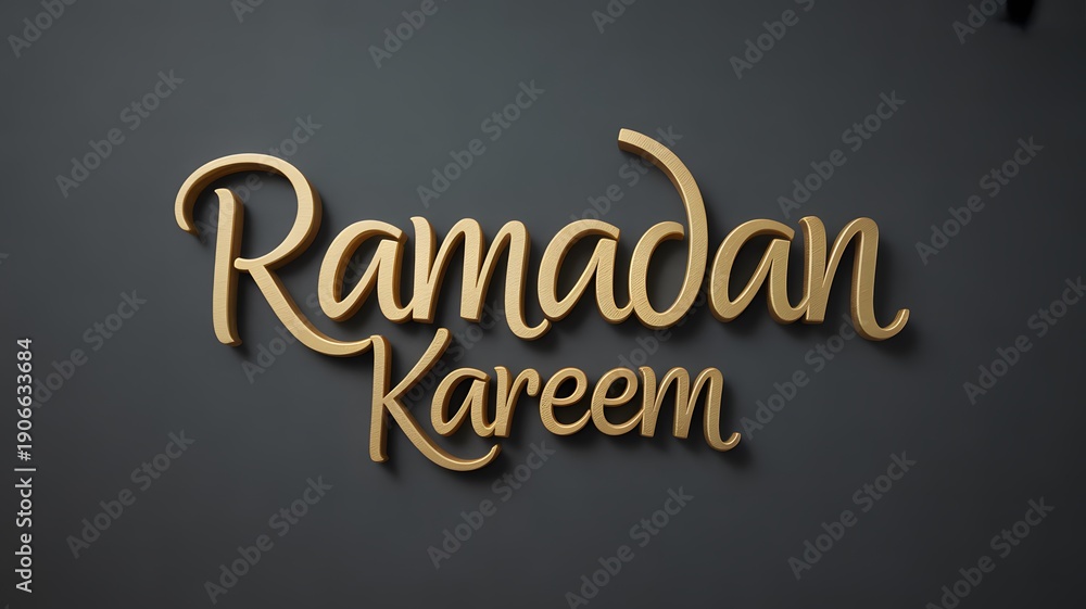 Obraz premium Abstract, Digital, Technology Elegant golden Ramadan Kareem calligraphy text inscription for Islamic holidays celebration Stock, Collection, Concept