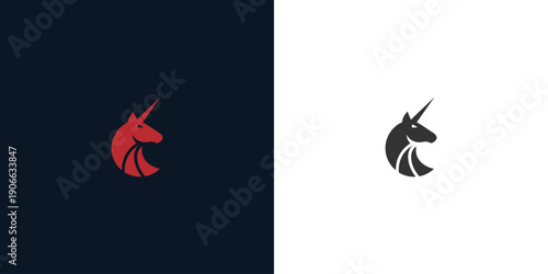 Stylized Unicorn Head Logo with Horn and Mane Details.