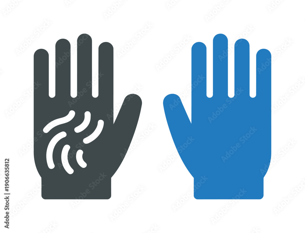 Fototapeta premium Vector illustration of a dirty hand and clean hand side by side