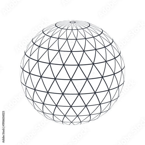 World globe icon. Abstract wireframe geometric planet earth logo, linear global worldwide network symbol, modern round web sign