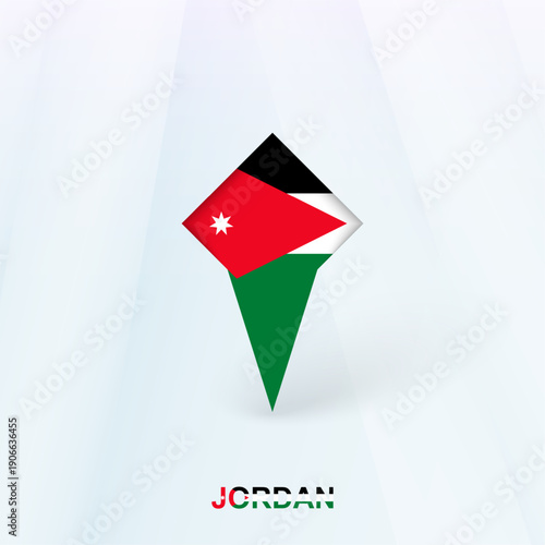 Jordan Flag Pin Icon with Geometric Design.