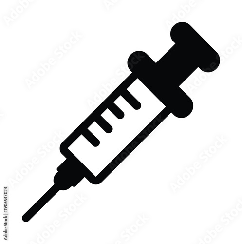 Vector illustration of a medical syringe for injections