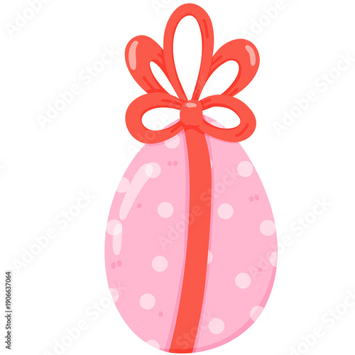 Wallpaper Mural Cute Easter Egg with Bow – Kawaii Festive Illustration for Spring Holiday Design Torontodigital.ca