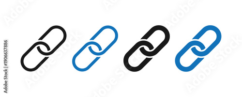 Link icon, attach link chain icon. Web link sign icon. Chain link symbol and clip art