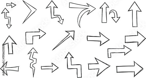 Directional Cues: A collection of various arrows, each pointing in a different direction, offering a versatile set of visual symbols. 