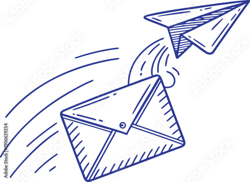 Vector isolated paper airplane flying on transparent bg