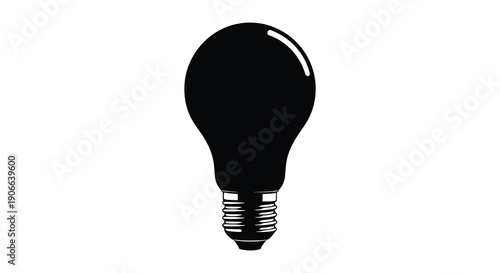 A stark black silhouette of a classic edison style lightbulb against a white background showcasing its elegant form silhouette high quality professional