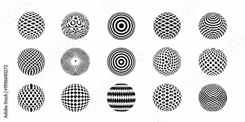 Optical illusions a collection of circular patterned designs in black and white