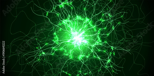 Medical Biotech Science Lab Research Background. Biotechnology Health Laboratory Backdrop for Bio Technology Forum Conference Design, Health Care Nano Tech. Green Cell Bacteria. Vector Illustration