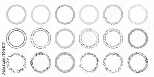 Arrangement of grayscale circular sprocket or gear patterns in grid format