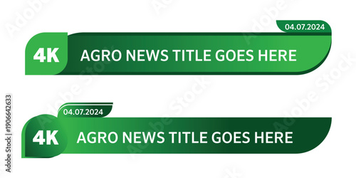 Green agro news title lowerthirds for TV and broadcasting