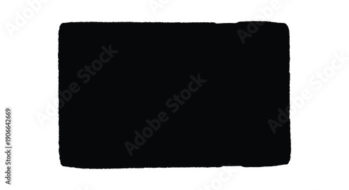 A stark solid black rectangle dominates the frame creating a bold and minimalist visual effect presented as a silhouette high quality