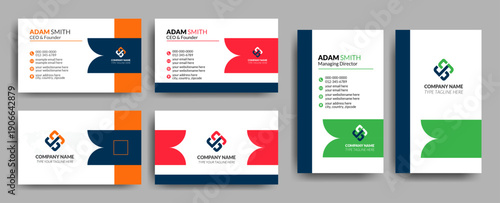 Clean and Simple Modern Corporate Business Card Template Collection Set Design	