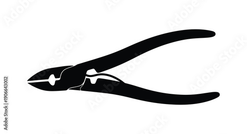 A striking black silhouette depicts a pair of cutting pliers showcasing the tool s form and function silhouette high quality professional detailed