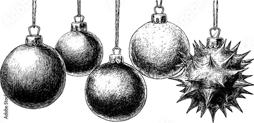 Festive botanical ornament set with symmetrical design for holiday decor