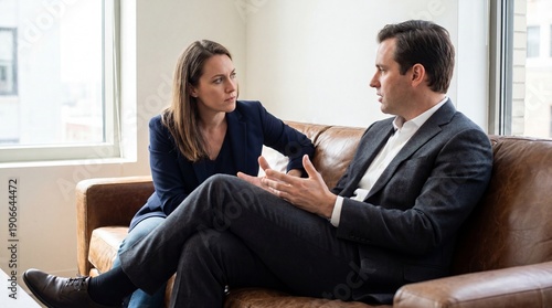 Team leader listening intently to employee during conversation