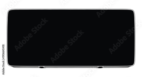 A sleek modern black television with a rectangular screen is displayed against a plain white background a striking silhouette high quality