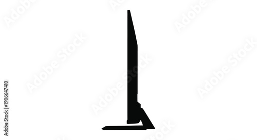 A sleek modern flat screen television is displayed in profile against a stark white background emphasizing its thin silhouette high quality professional