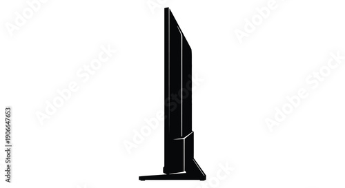 A sleek modern television set is displayed in profile showcasing its thin design and minimalist aesthetic silhouette high quality professional detailed